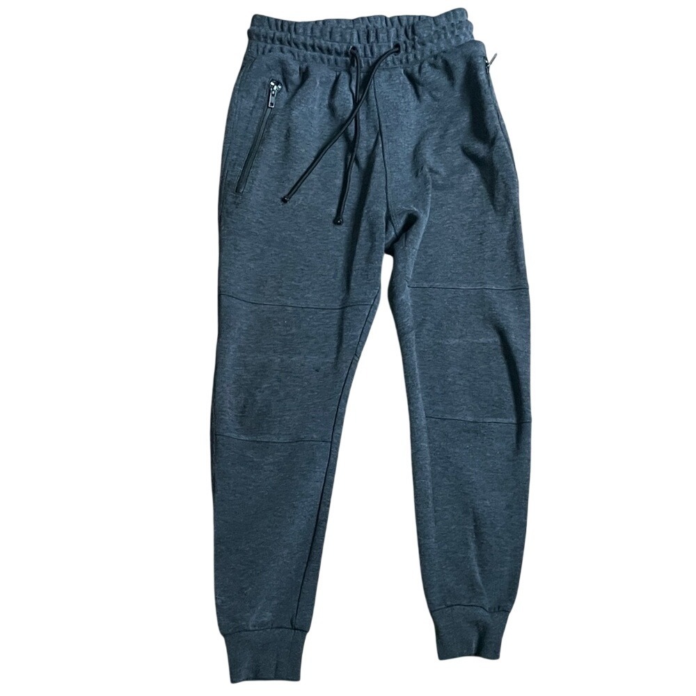 HM Divided Mens Charcoal Heather Gray Slim‎ Fit Zip Pocket Joggers XS